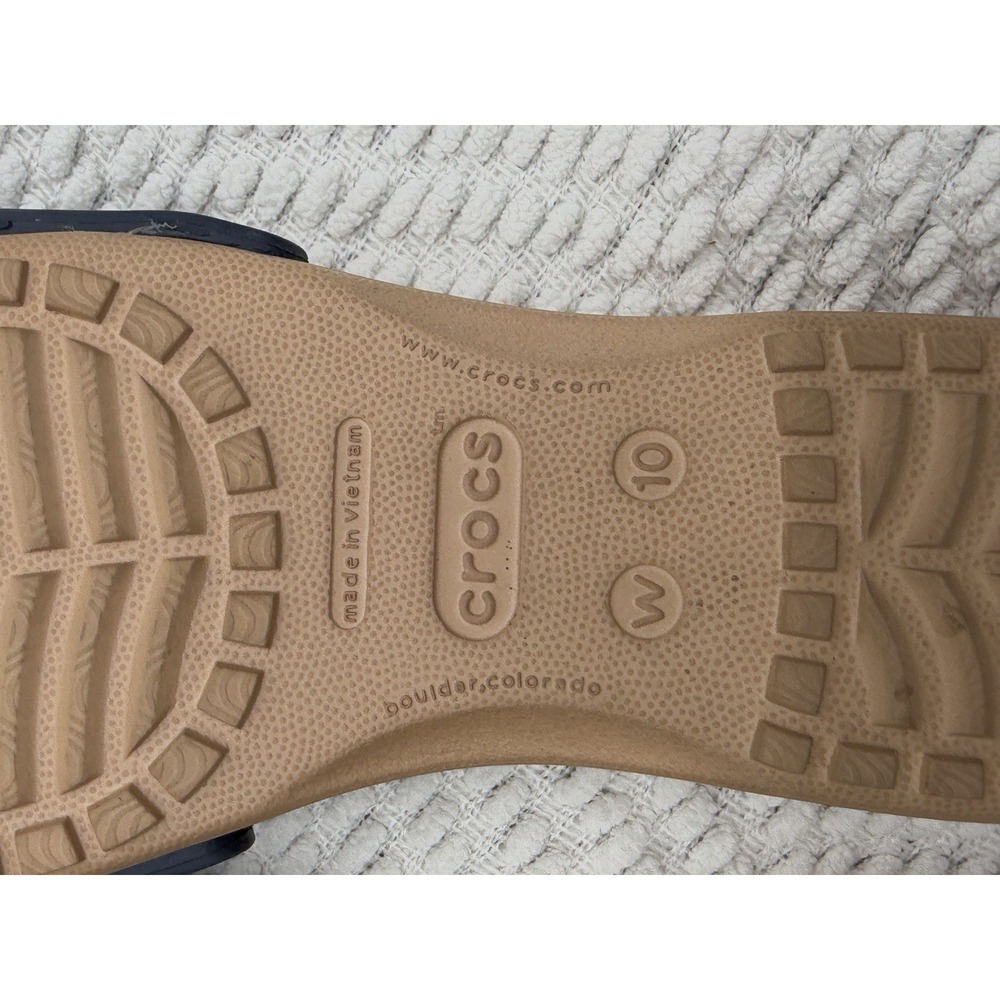 Crocs Sarah Buckle Strap Slide Womens Sandals Navy Blue Size 10 - Picture 9 of 9